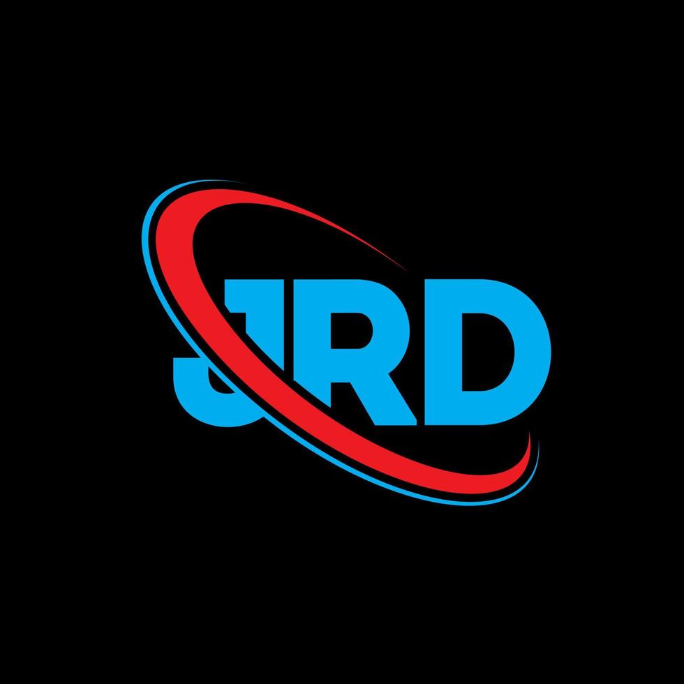 JRD logo. JRD letter. JRD letter logo design. Initials JRD logo linked with circle and uppercase monogram logo. JRD typography for technology, business and real estate brand. vector