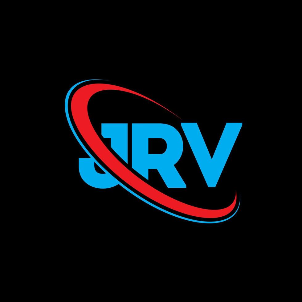 logotipo jrv. carta jrv. diseño del logotipo de la letra jrv. logotipo de iniciales jrv vinculado con círculo y logotipo de monograma en mayúsculas. tipografía jrv para tecnología, negocios y marca inmobiliaria. vector