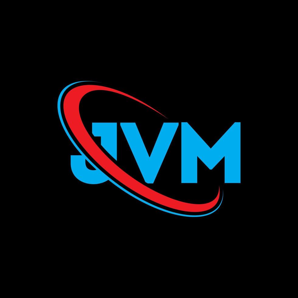 logotipo de jvm. carta jvm. diseño del logotipo de la letra jvm. logotipo de jvm iniciales vinculado con círculo y logotipo de monograma en mayúsculas. tipografía jvm para tecnología, negocios y marca inmobiliaria. vector
