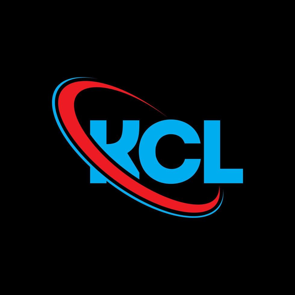 logotipo de kcl. letra kcl. diseño del logotipo de la letra kcl. Logotipo de las iniciales kcl vinculado con un círculo y un logotipo de monograma en mayúsculas. tipografía kcl para tecnología, negocios y marca inmobiliaria. vector