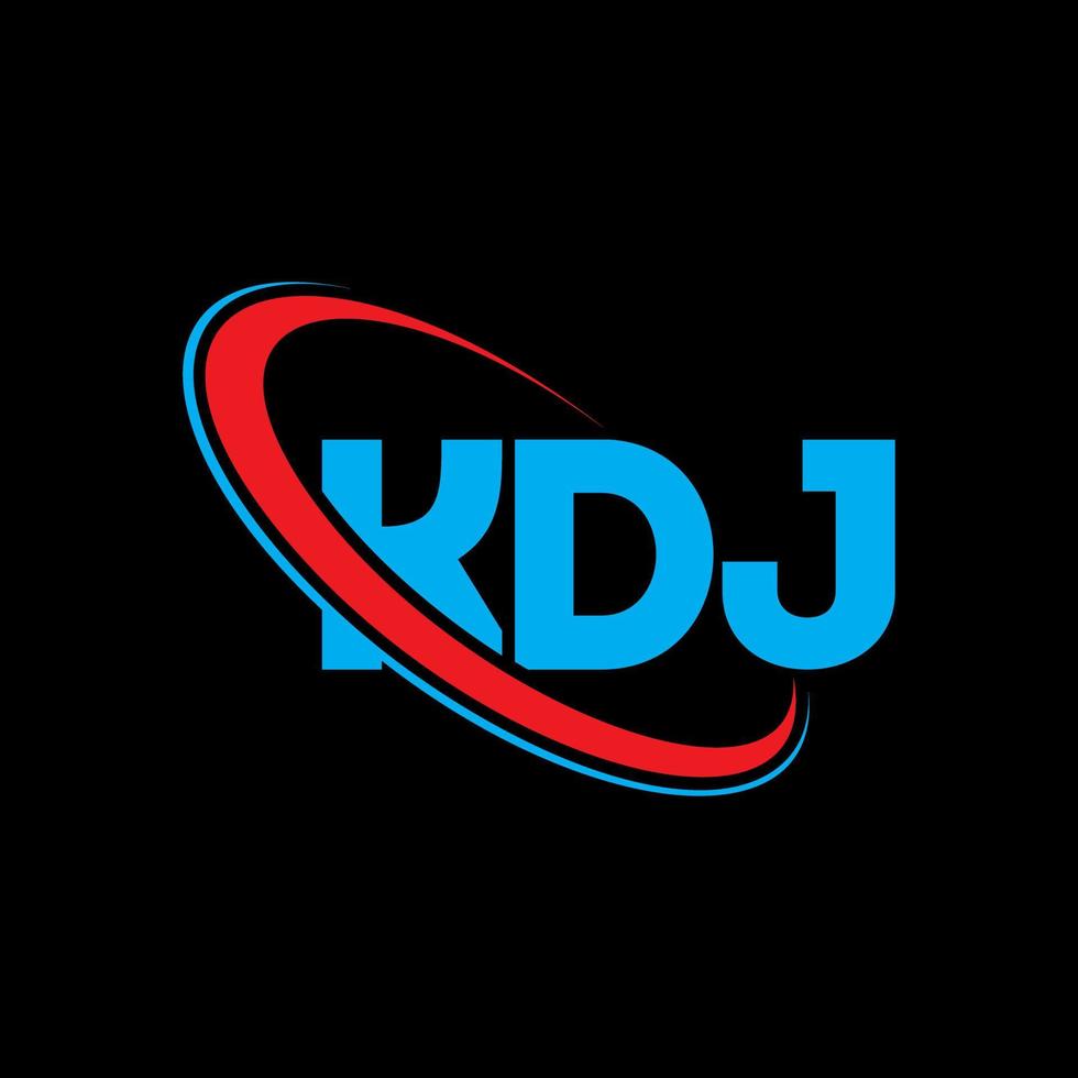 KDJ logo. KDJ letter. KDJ letter logo design. Initials KDJ logo linked