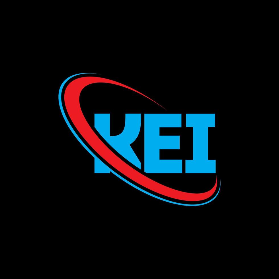 logotipo de Kei. carta kei. diseño del logotipo de la letra kei. logotipo de las iniciales kei vinculado con un círculo y un logotipo de monograma en mayúsculas. tipografía kei para tecnología, negocios y marca inmobiliaria. vector