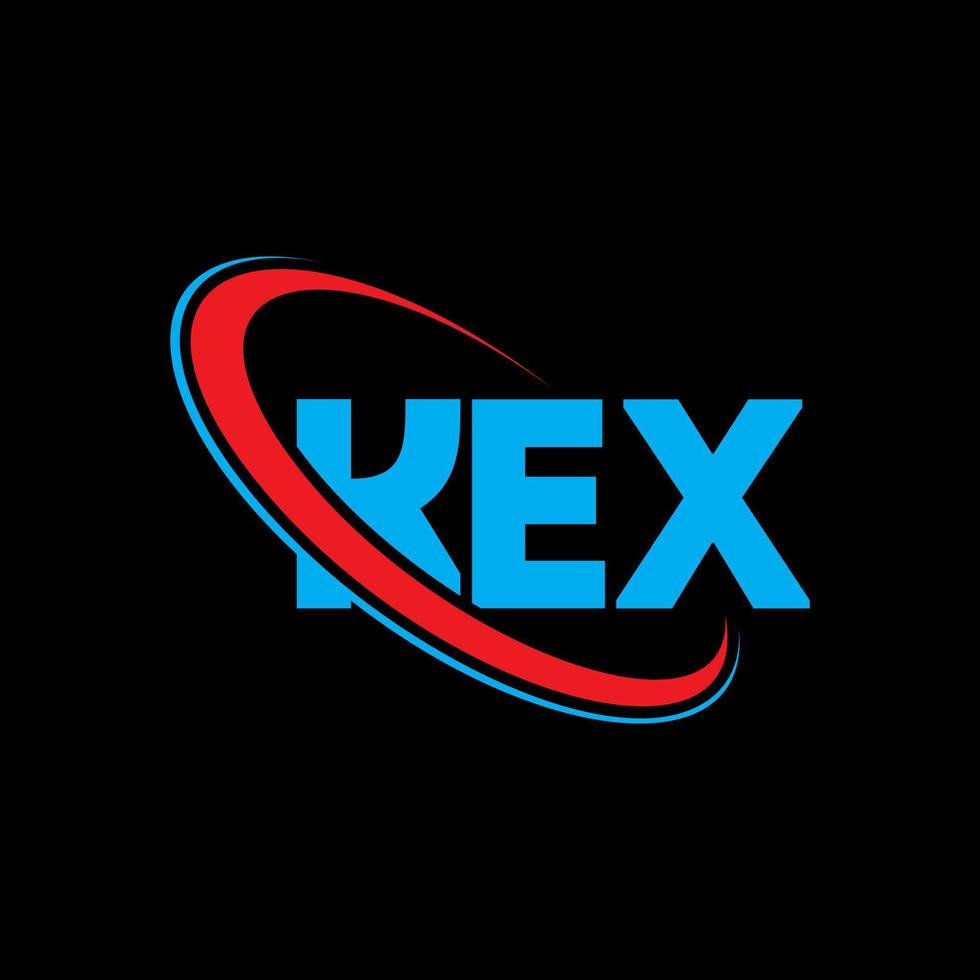 logotipo de kex. letra kex. diseño del logotipo de la letra kex. Logotipo de las iniciales kex vinculado con un círculo y un logotipo de monograma en mayúsculas. tipografía kex para tecnología, negocios y marca inmobiliaria. vector