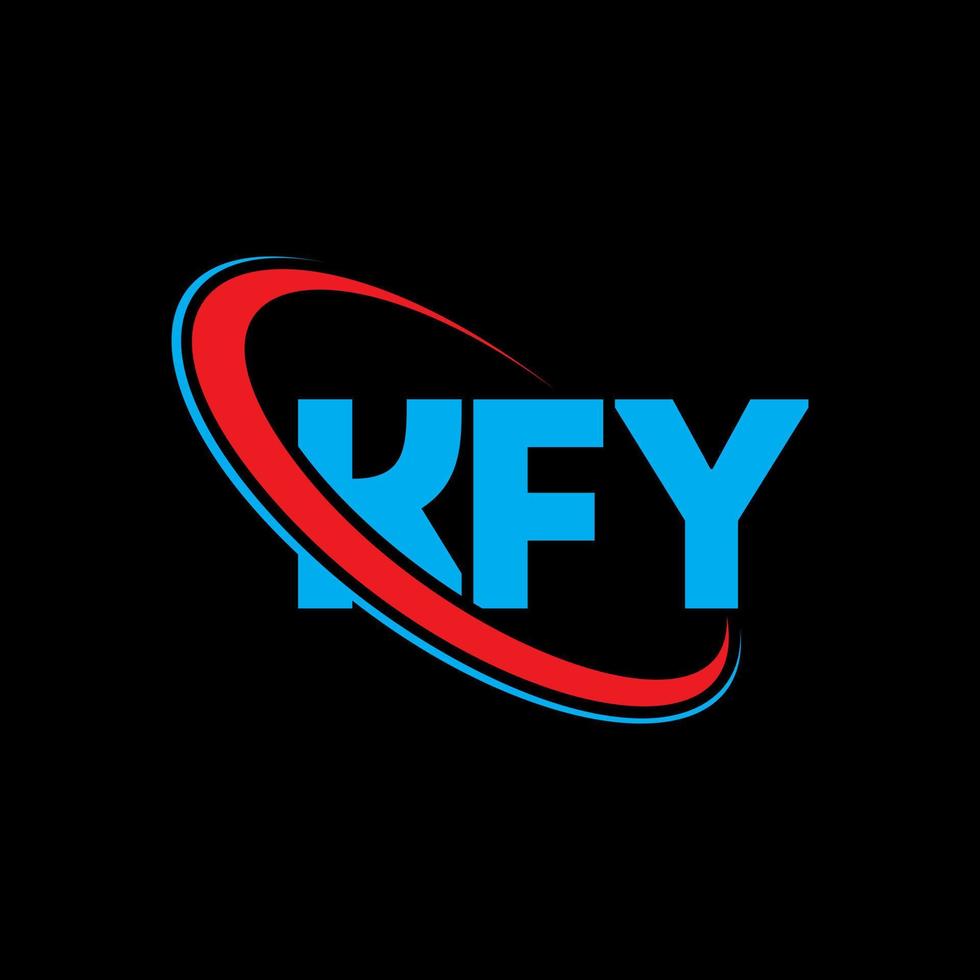 logotipo de kfi carta kfi. diseño del logotipo de la letra kfy. iniciales del logotipo kfy vinculado con el círculo y el logotipo del monograma en mayúsculas. tipografía kfy para tecnología, negocios y marca inmobiliaria. vector