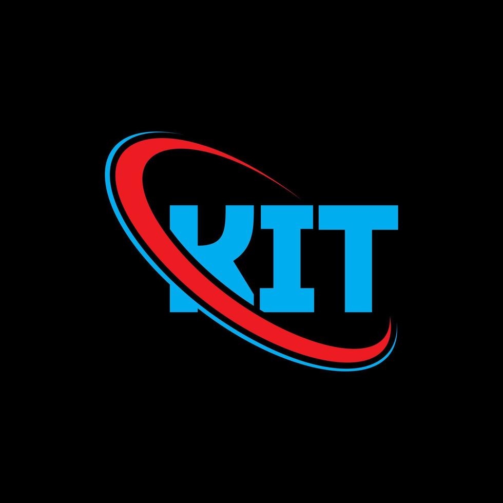 KIT logo. KIT letter. KIT letter logo design. Initials KIT logo linked with circle and uppercase monogram logo. KIT typography for technology, business and real estate brand. vector
