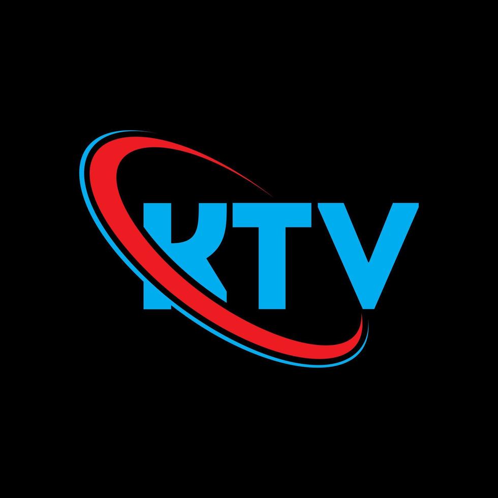 logotipo de ktv carta ktv. diseño del logotipo de la letra ktv. logotipo de ktv de iniciales vinculado con círculo y logotipo de monograma en mayúsculas. tipografía ktv para tecnología, negocios y marca inmobiliaria. vector