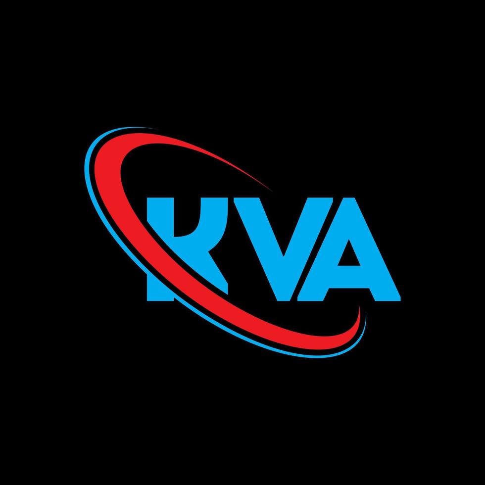 logotipo de kva. letra kva. diseño del logotipo de la letra kva. Logotipo de las iniciales kva vinculado con un círculo y un logotipo de monograma en mayúsculas. tipografía kva para tecnología, negocios y marca inmobiliaria. vector