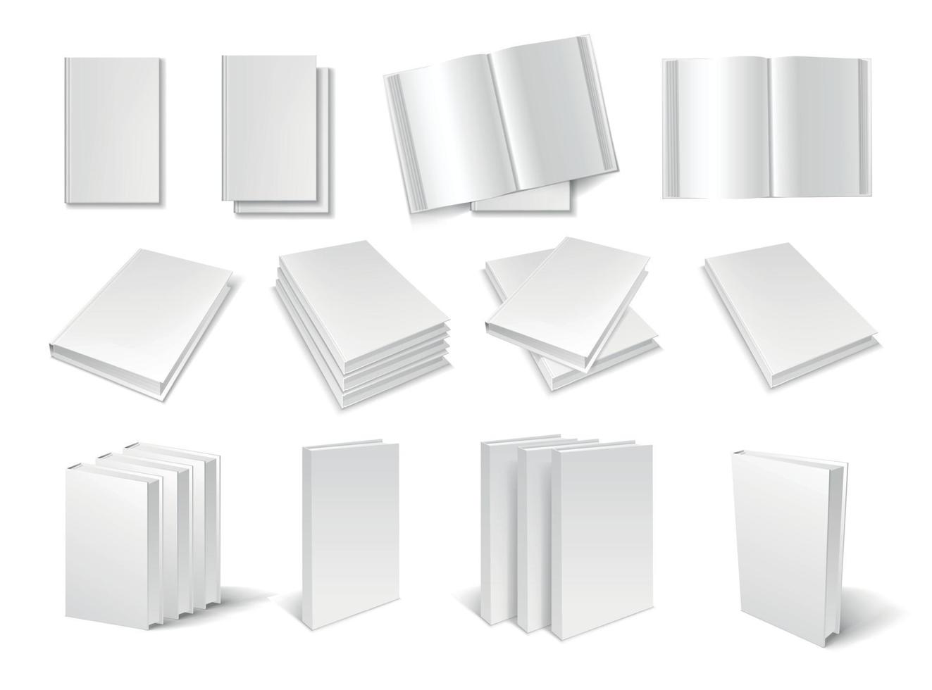 Blank book templates set vector