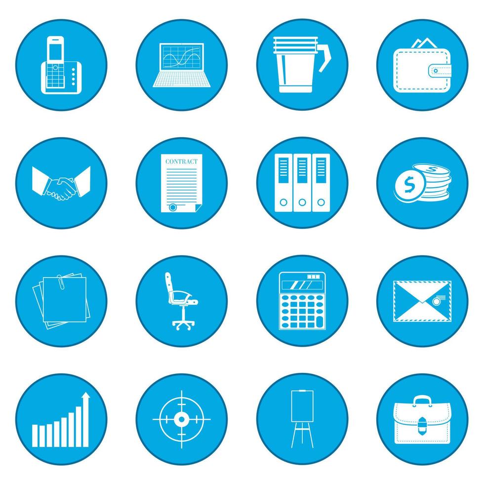 Business and office work icon blue vector