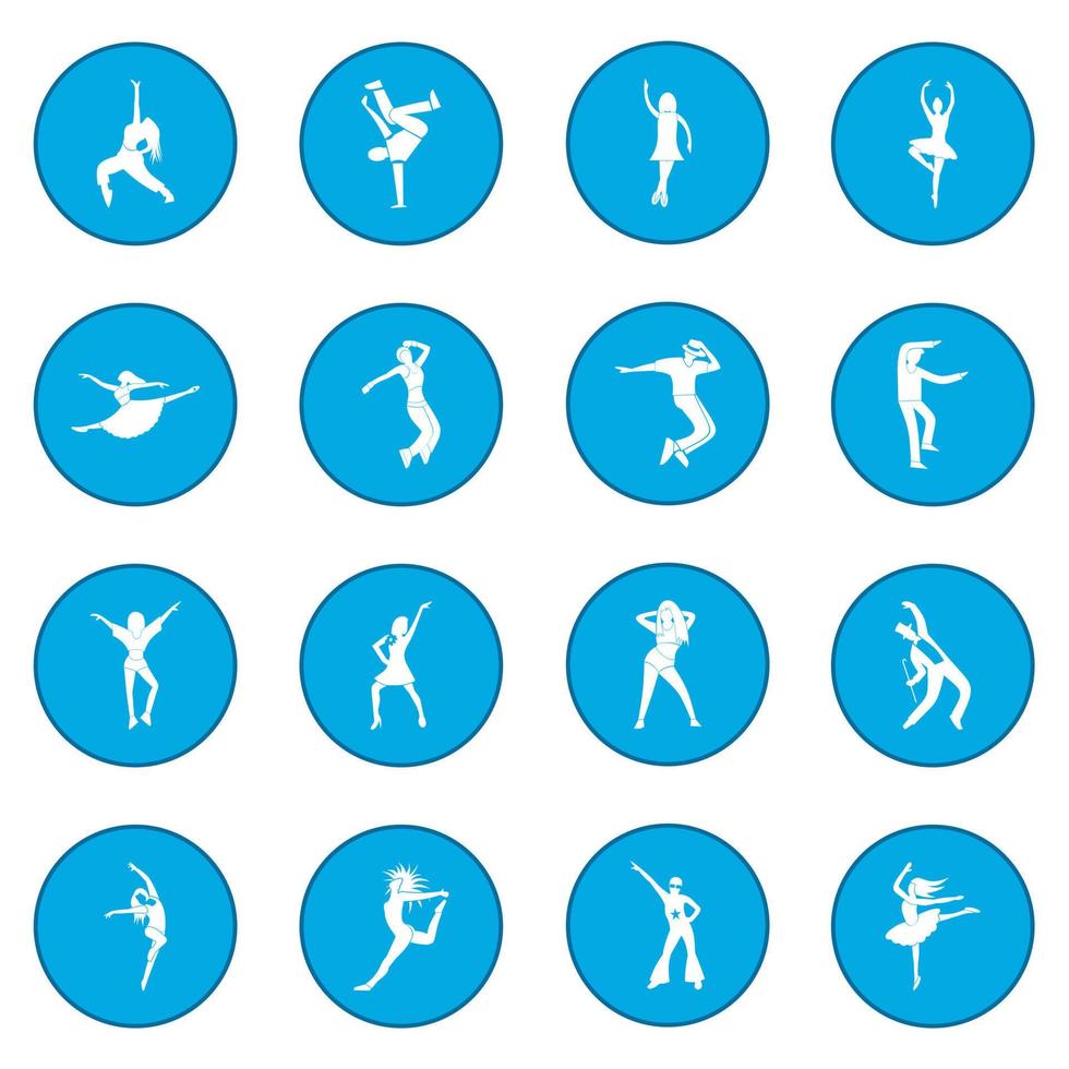 icono de bailes azul vector