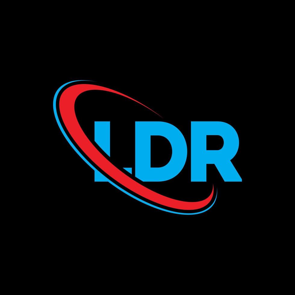 logotipo de LDR. letra ldr. diseño del logotipo de la letra ldr. logotipo de iniciales ldr vinculado con círculo y logotipo de monograma en mayúsculas. tipografía ldr para tecnología, negocios y marca inmobiliaria. vector