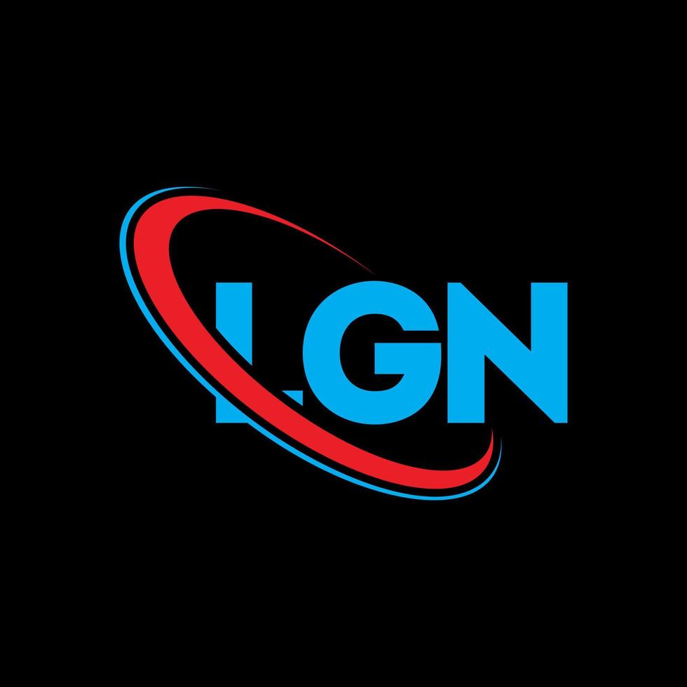 logotipo de lgn. carta lgn. diseño del logotipo de la letra lgn. Logotipo de las iniciales lgn vinculado con un círculo y un logotipo de monograma en mayúsculas. tipografía lgn para tecnología, negocios y marca inmobiliaria. vector