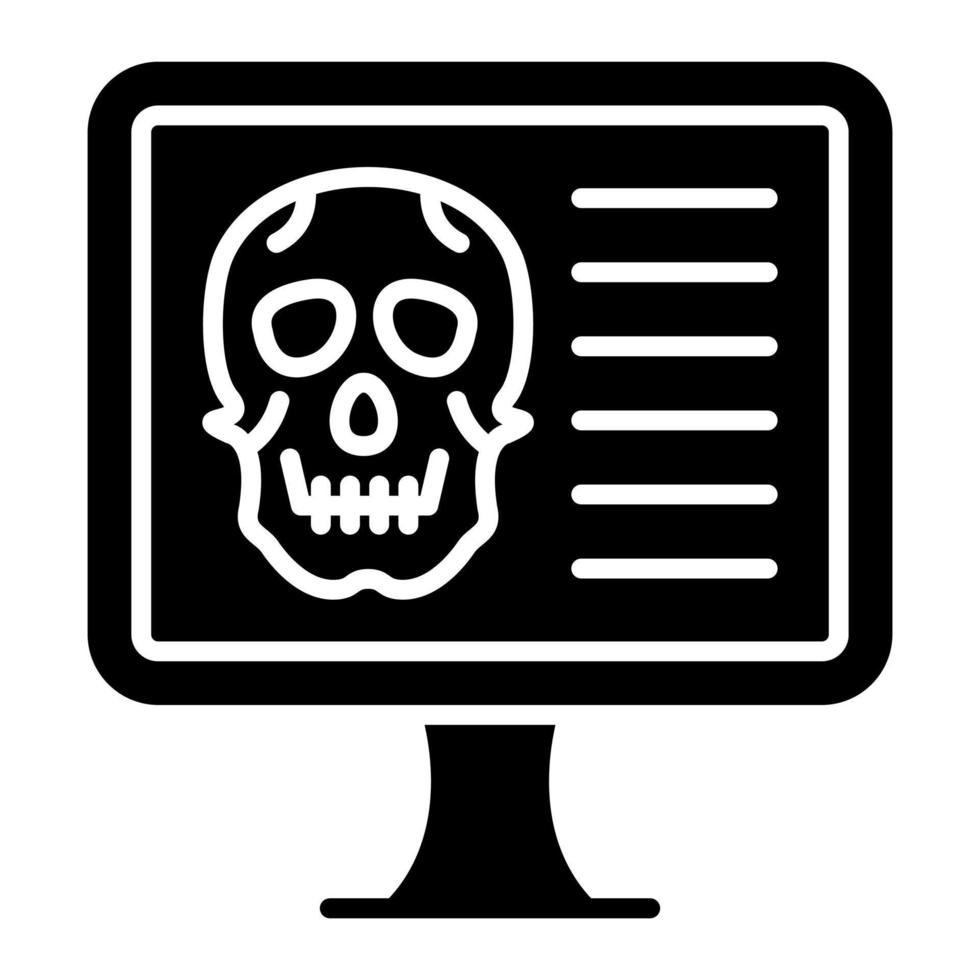 Computer Hacked Glyph Icon vector