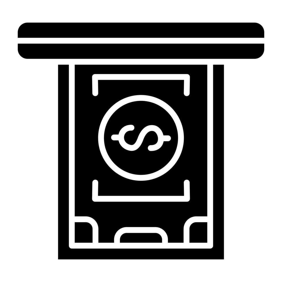 Cash Withdrawal Glyph Icon vector