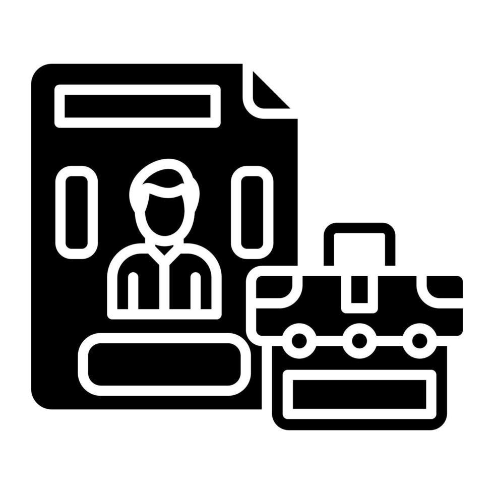 Portfolio Glyph Icon vector