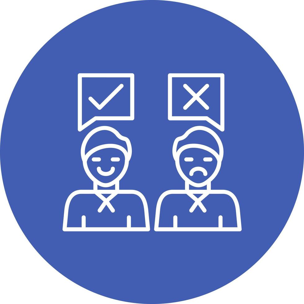 Disagree Line Circle Background Icon vector