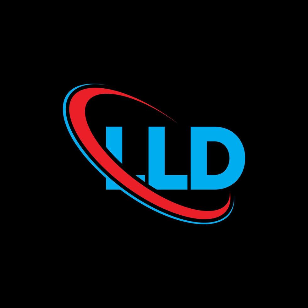 logotipo de lld. letra lld. diseño del logotipo de la letra lld. logotipo de iniciales lld vinculado con círculo y logotipo de monograma en mayúsculas. tipografía lld para tecnología, negocios y marca inmobiliaria. vector