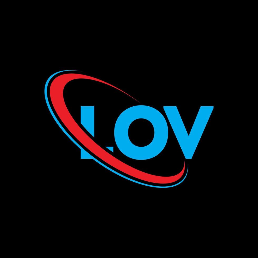 logotipo de amor. carta de amor. diseño de logotipo de carta de amor. logotipo de iniciales lov vinculado con círculo y logotipo de monograma en mayúsculas. tipografía lov para tecnología, negocios y marca inmobiliaria. vector