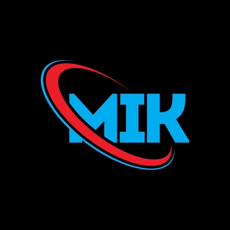 logotipo de mic. mi carta diseño del logotipo de la letra mik. logotipo de mik de iniciales vinculado con círculo y logotipo de monograma en mayúsculas. tipografía mik para tecnología, negocios y marca inmobiliaria. vector