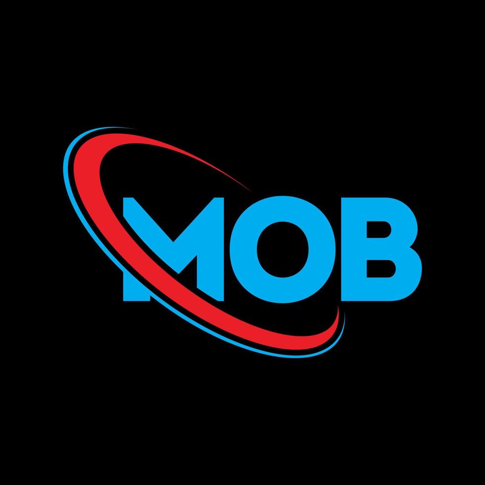 MOB logo. MOB letter. MOB letter logo design. Initials MOB logo linked with circle and uppercase monogram logo. MOB typography for technology, business and real estate brand. vector