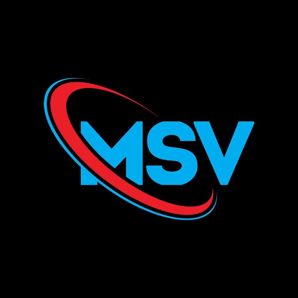 logotipo msv. letra msv. diseño del logotipo de la letra msv. logotipo de iniciales msv vinculado con círculo y logotipo de monograma en mayúsculas. tipografía msv para tecnología, negocios y marca inmobiliaria. vector