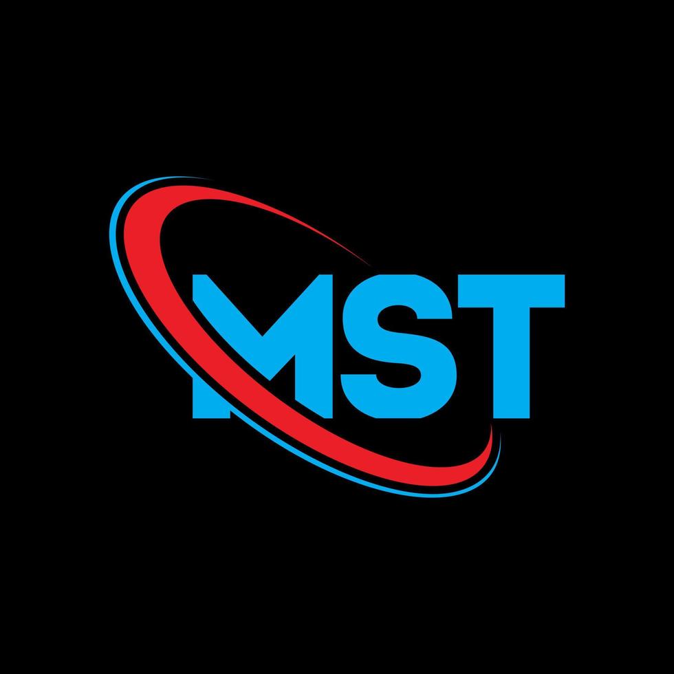 logotipo mst. letra mst. diseño de logotipo de letra mst. logotipo de mst de iniciales vinculado con círculo y logotipo de monograma en mayúsculas. tipografía mst para tecnología, negocios y marca inmobiliaria. vector