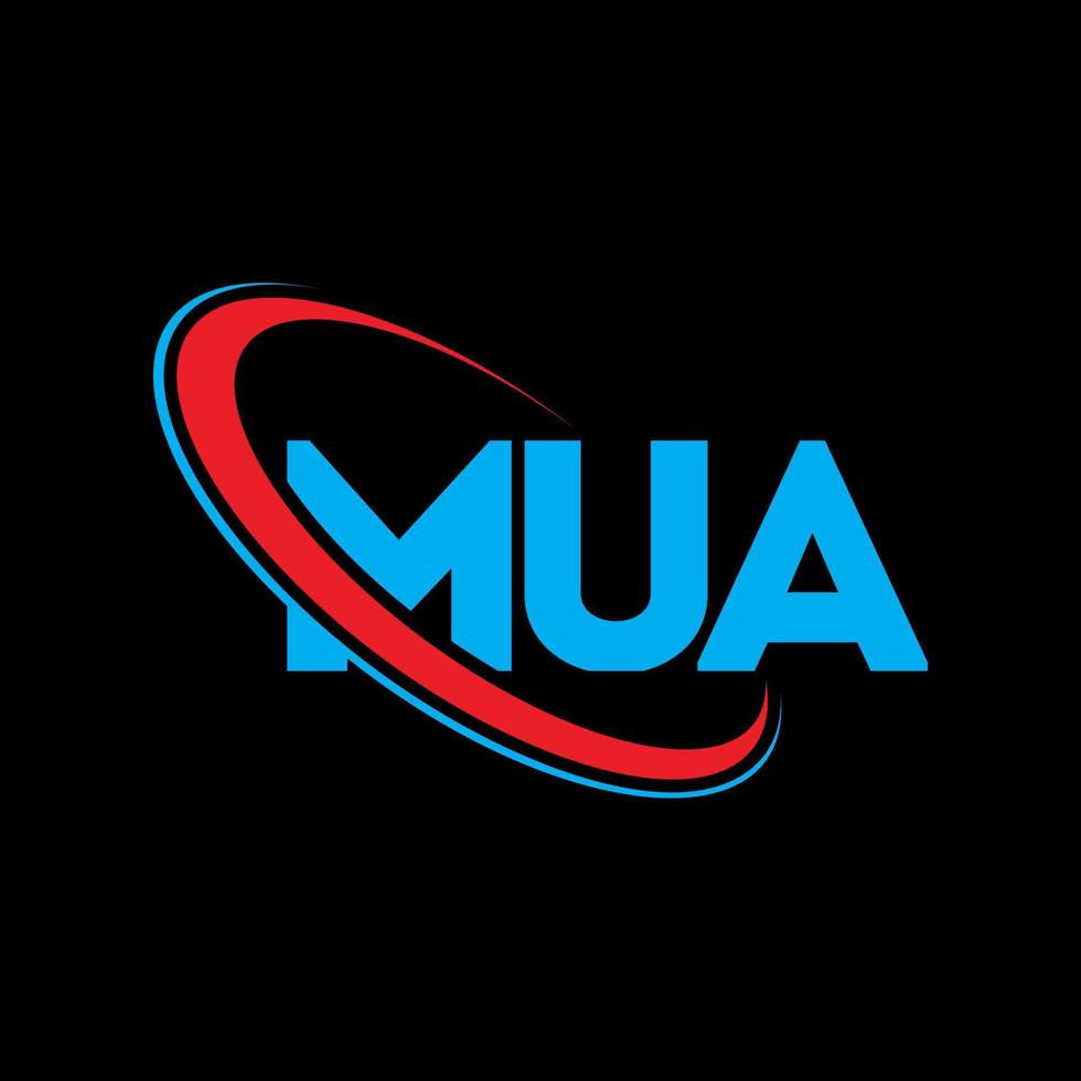 logotipo de muá. mua carta. diseño del logotipo de la letra mua. logotipo de mua iniciales vinculado con círculo y logotipo de monograma en mayúsculas. tipografía mua para tecnología, negocios y marca inmobiliaria. vector