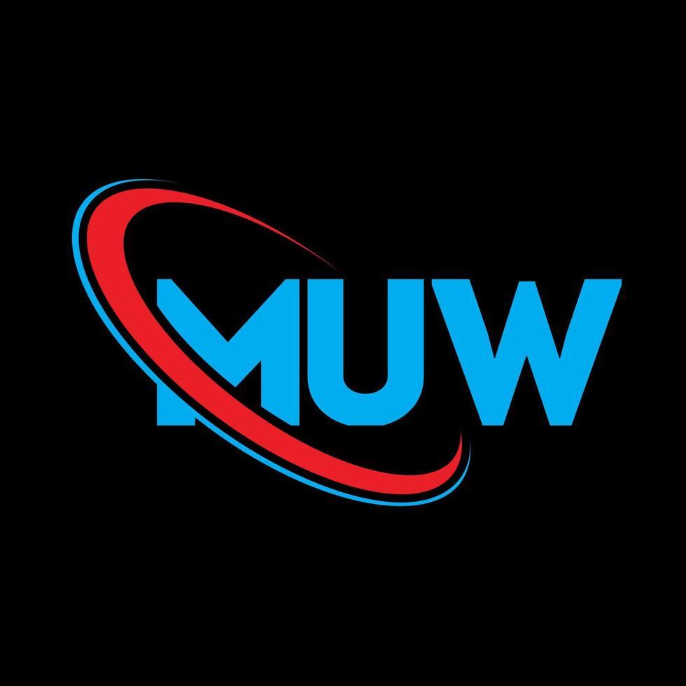 logotipo muu. muuuu carta. diseño de logotipo de letra muw. logotipo de muw de iniciales vinculado con círculo y logotipo de monograma en mayúsculas. tipografía muw para tecnología, negocios y marca inmobiliaria. vector