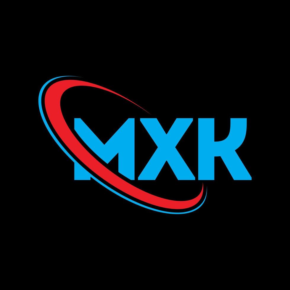 logotipo de MXK. letra mxk. diseño del logotipo de la letra mxk. logotipo de iniciales mxk vinculado con círculo y logotipo de monograma en mayúsculas. tipografía mxk para tecnología, negocios y marca inmobiliaria. vector