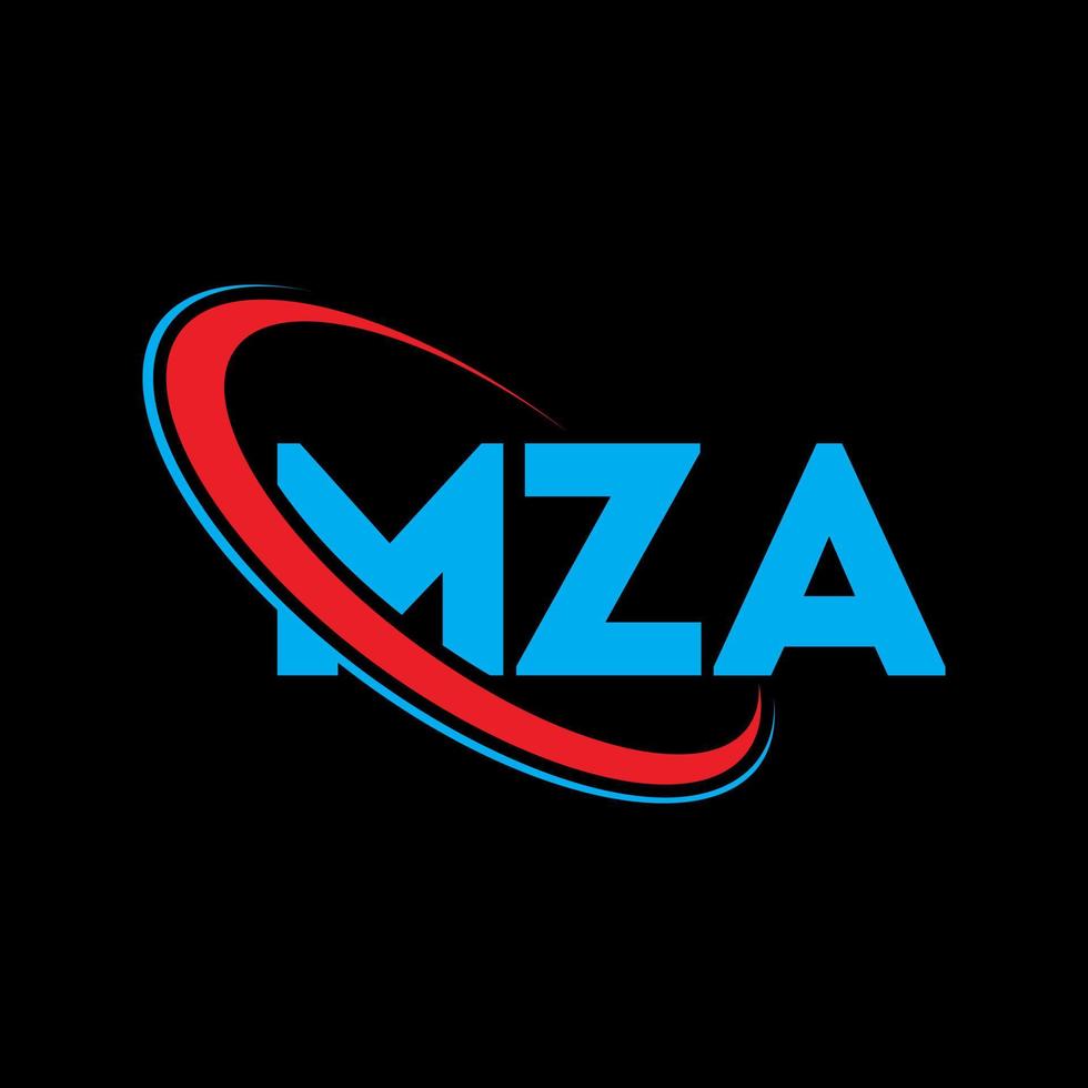 MZA logo. MZA letter. MZA letter logo design. Initials MZA logo linked with circle and uppercase monogram logo. MZA typography for technology, business and real estate brand. vector