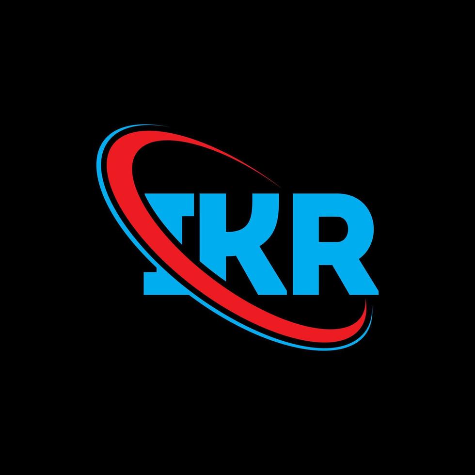 logotipo de ikr. letra ikr. diseño del logotipo de la letra ikr. logotipo de las iniciales ikr vinculado con un círculo y un logotipo de monograma en mayúsculas. tipografía ikr para tecnología, negocios y marca inmobiliaria. vector