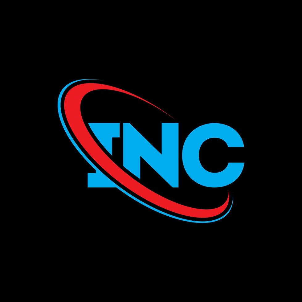 INC logo. INC letter. INC letter logo design. Initials INC logo linked with circle and uppercase monogram logo. INC typography for technology, business and real estate brand. vector