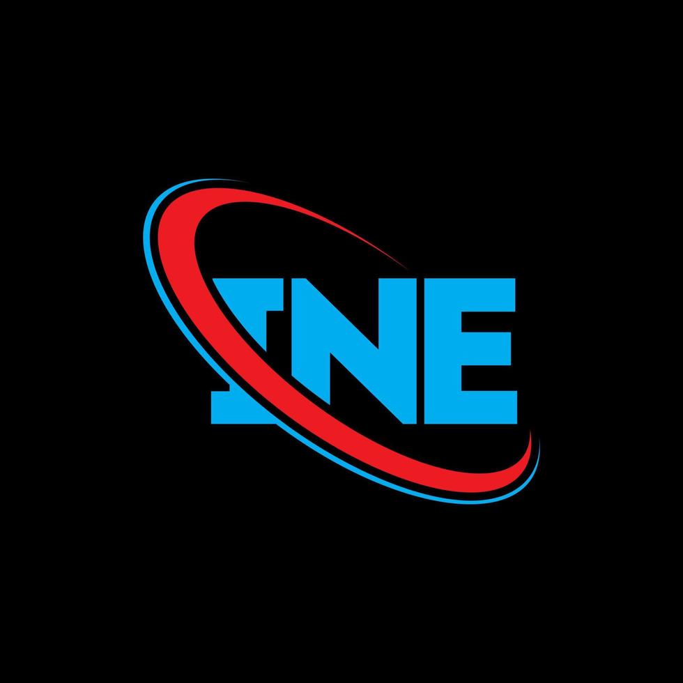 INE logo. INE letter. INE letter logo design. Initials INE logo linked with circle and uppercase monogram logo. INE typography for technology, business and real estate brand. vector