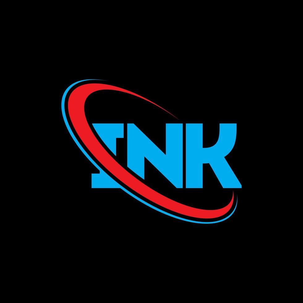 INK logo. INK letter. INK letter logo design. Initials INK logo linked with circle and uppercase monogram logo. INK typography for technology, business and real estate brand. vector