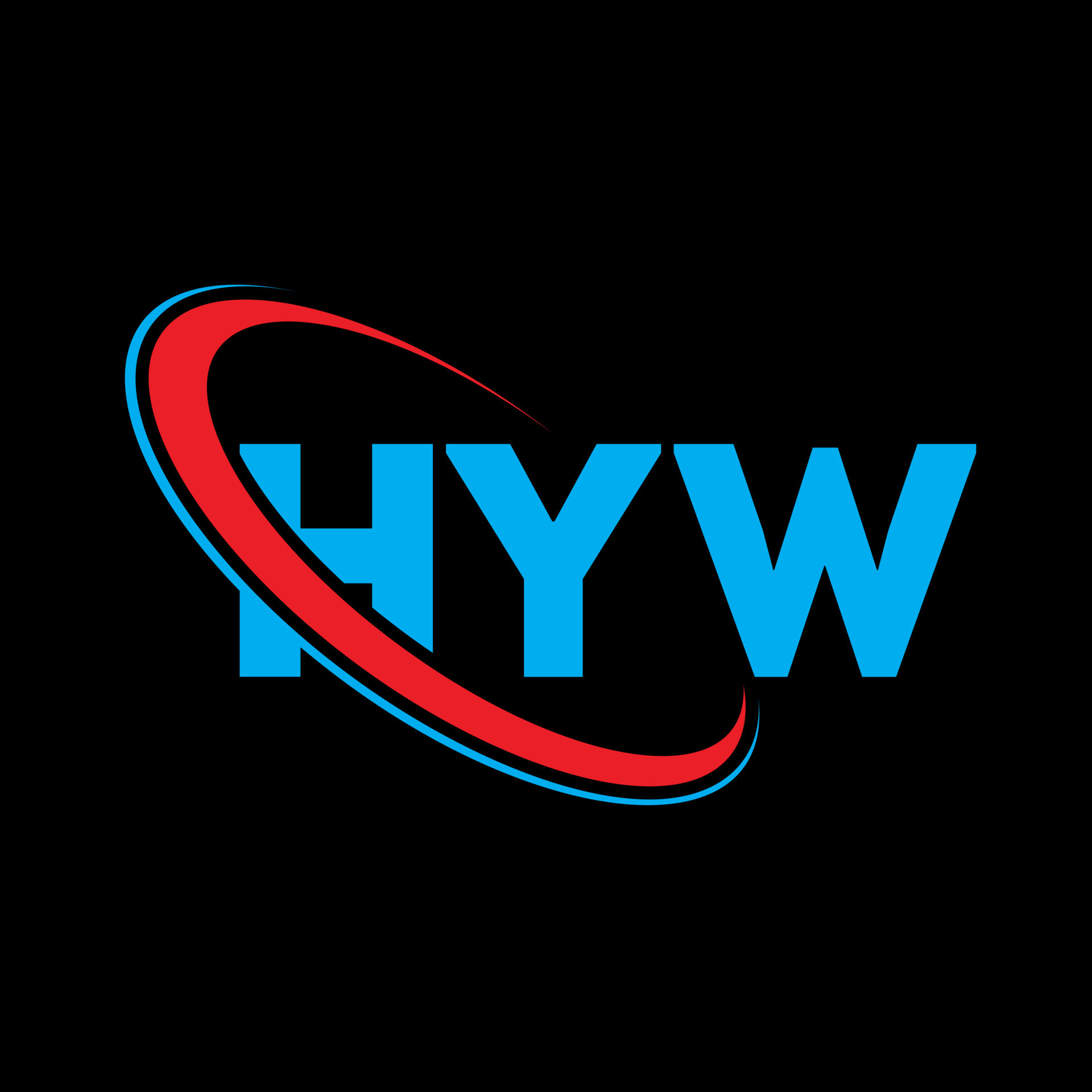 HYW logo. HYW letter. HYW letter logo design. Initials HYW logo linked