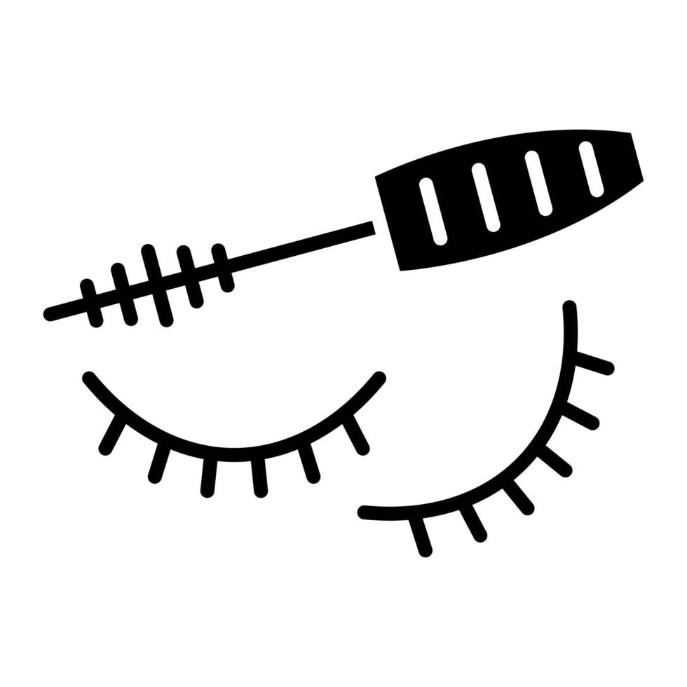 Eyelash Mascara Glyph Icon vector