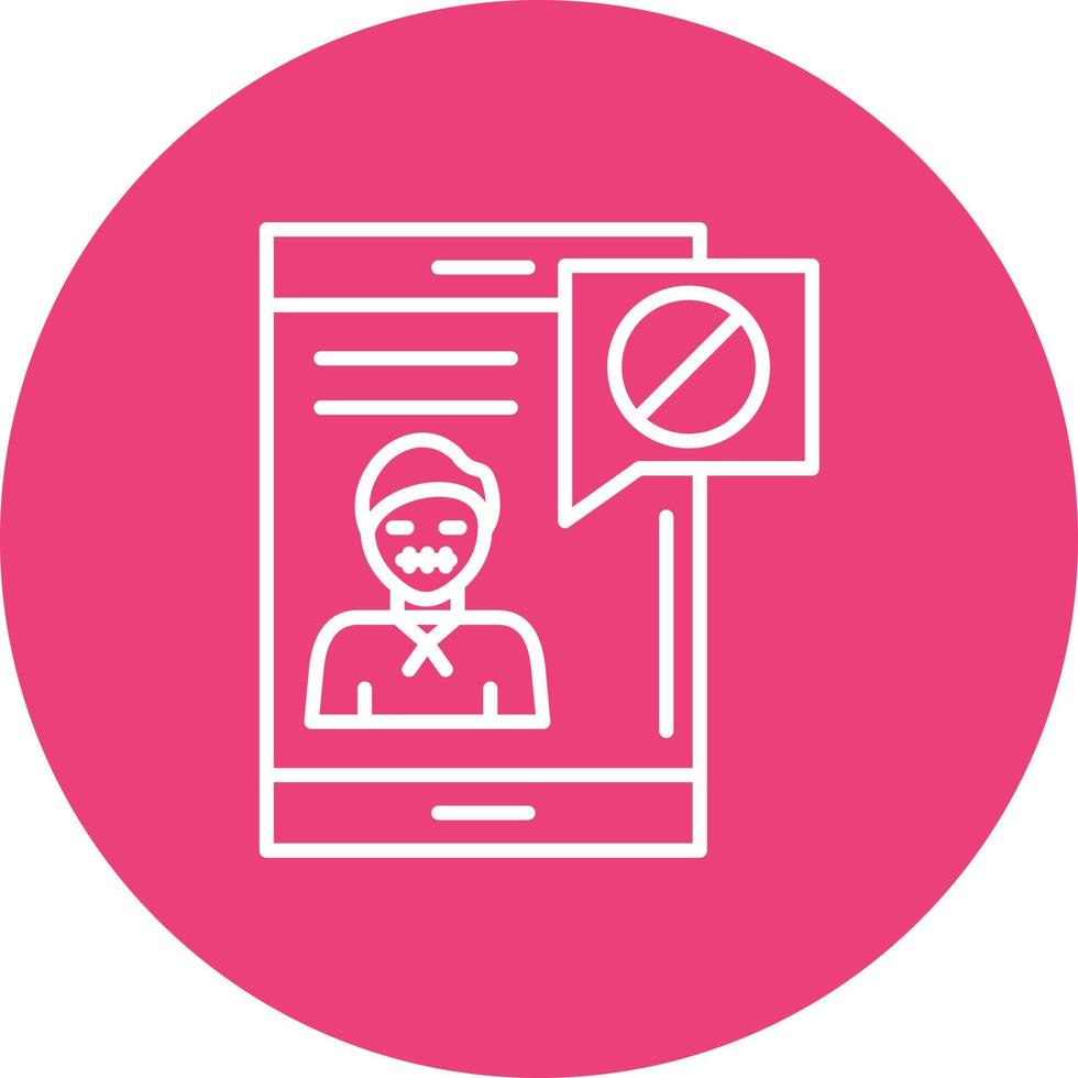 No Speak Line Circle Background Icon vector