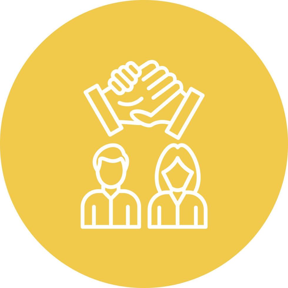 Team Collaboration Line Circle Background Icon vector