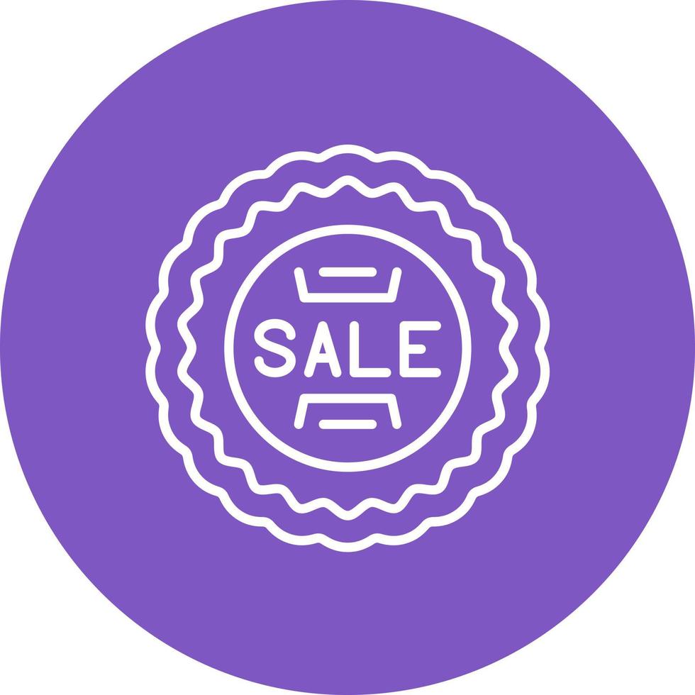 Sale Sticker Line Circle Background Icon vector