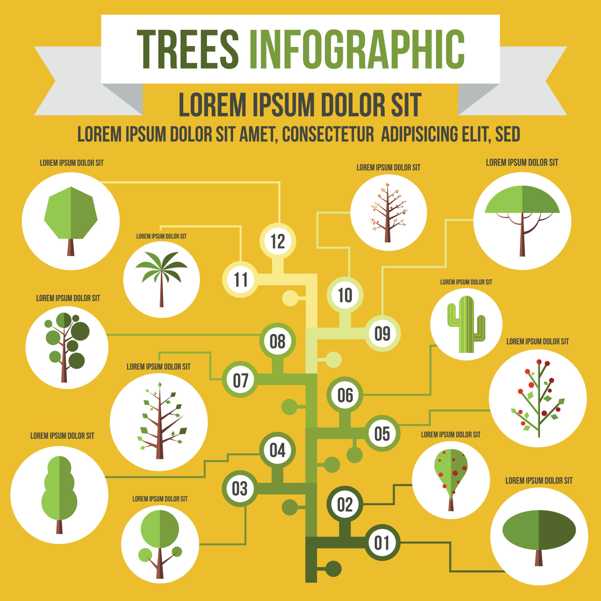 Tree infographic, flat style 9029813 Vector Art at Vecteezy