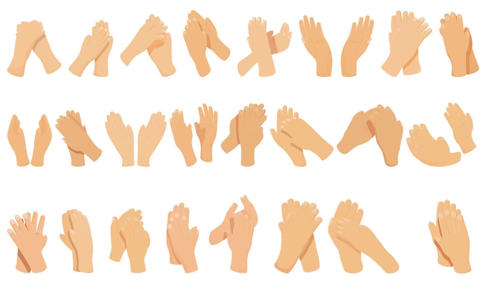Handclap icons set cartoon vector. Acclaim applause vector