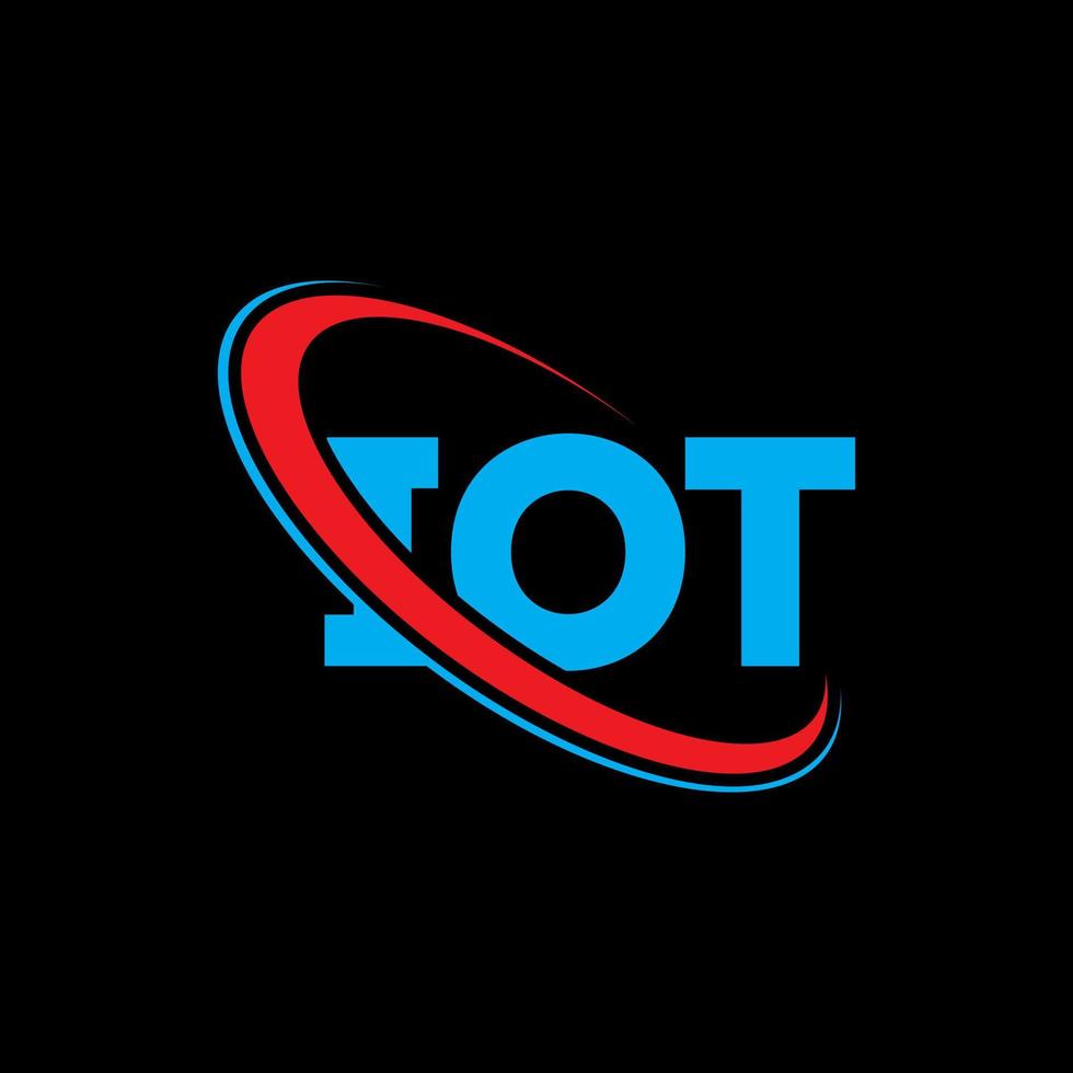 IOT logo. IOT letter. IOT letter logo design. Initials IOT logo linked with circle and uppercase monogram logo. IOT typography for technology, business and real estate brand. vector