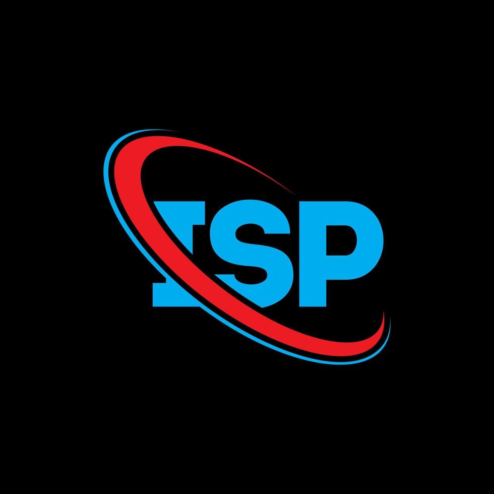 logotipo de isp. carta isp. diseño del logotipo de la letra isp. logotipo de isp de iniciales vinculado con círculo y logotipo de monograma en mayúsculas. tipografía isp para tecnología, negocios y marca inmobiliaria. vector