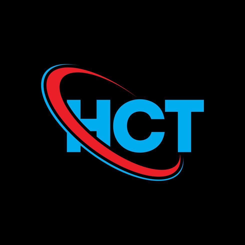 logotipo hct. carta hct. diseño del logotipo de la letra hct. logotipo de iniciales hct vinculado con círculo y logotipo de monograma en mayúsculas. tipografía hct para tecnología, negocios y marca inmobiliaria. vector