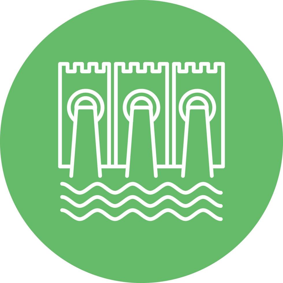 Dam Line Circle Background Icon vector