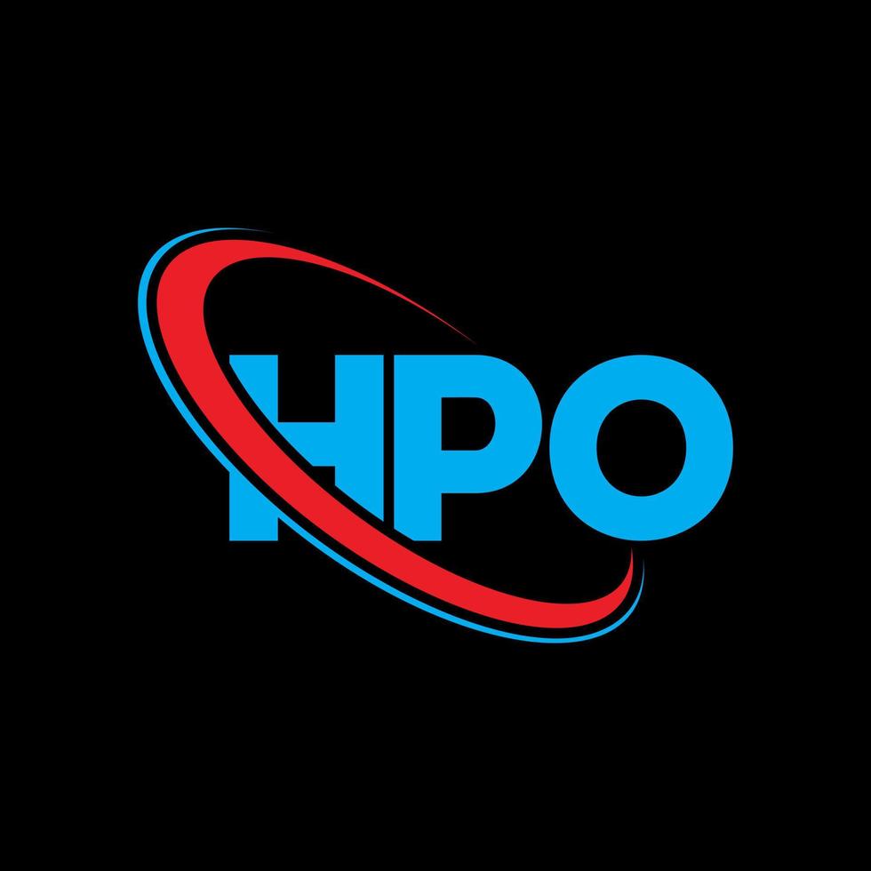 logotipo de HPO. letra hpo. diseño del logotipo de la letra hpo. logotipo de iniciales hpo vinculado con círculo y logotipo de monograma en mayúsculas. tipografía hpo para tecnología, negocios y marca inmobiliaria. vector