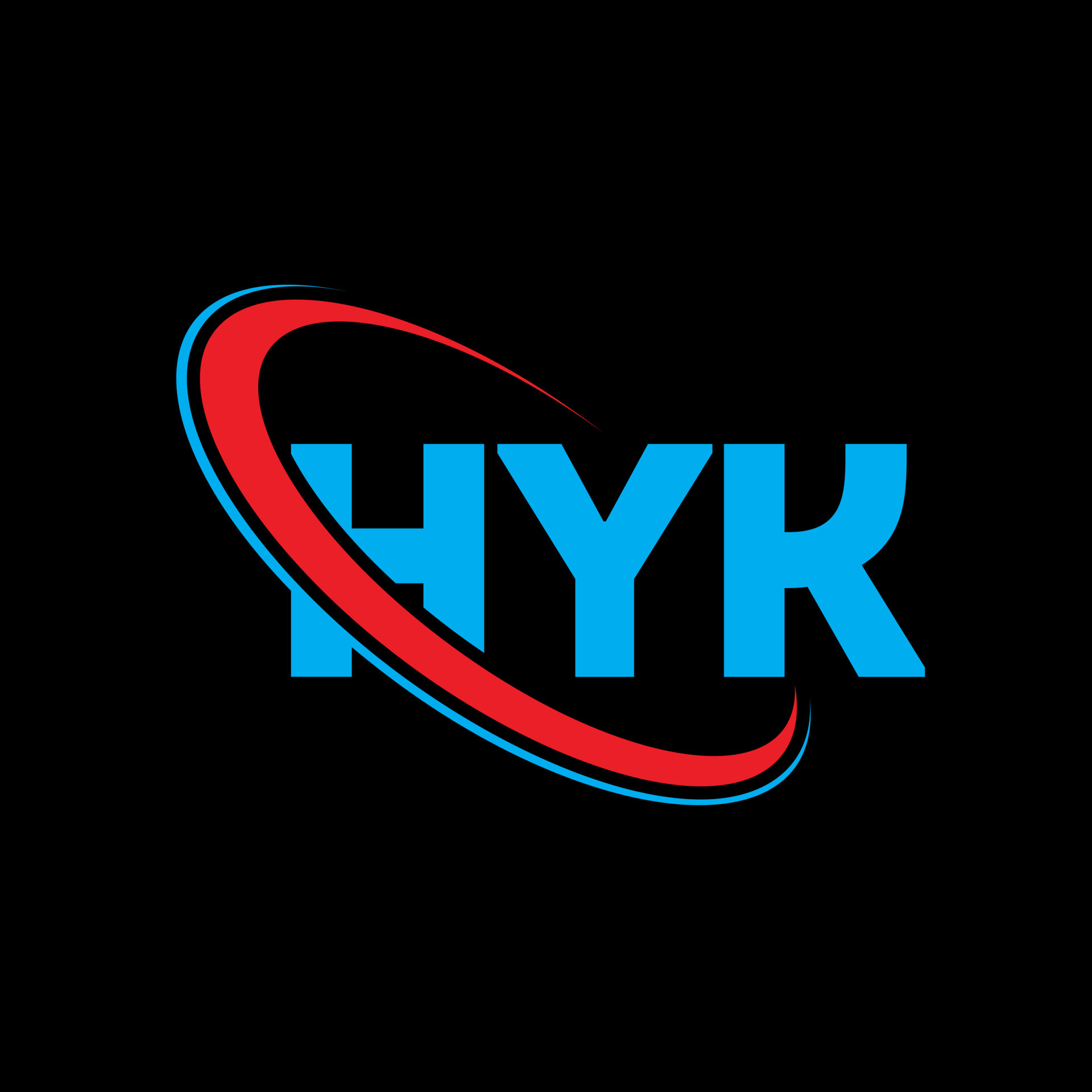 HYK logo. HYK letter. HYK letter logo design. Initials HYK logo linked