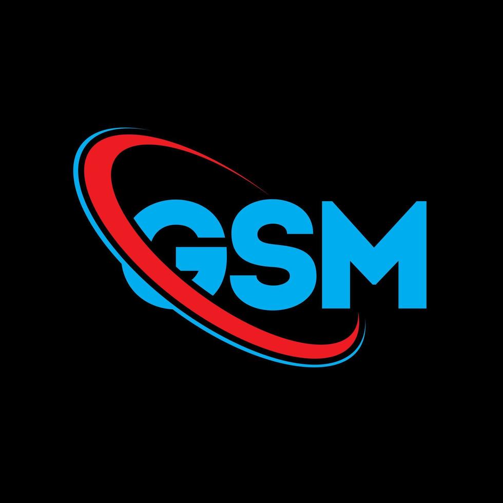 logotipo gsm. carta gsm. diseño de logotipo de letra gsm. logotipo de iniciales gsm vinculado con círculo y logotipo de monograma en mayúsculas. tipografía gsm para tecnología, negocios y marca inmobiliaria. vector