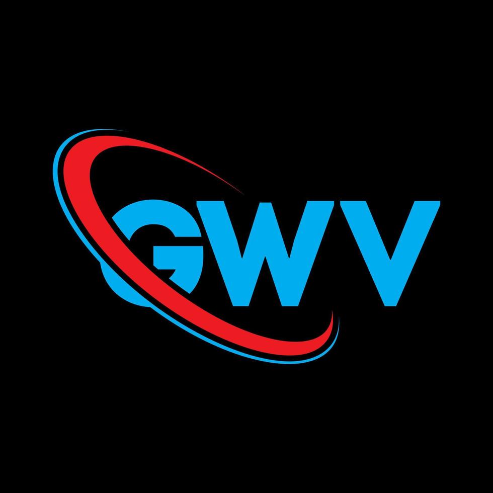 logotipo de gvv. carta gwv. diseño del logotipo de la letra gwv. logotipo de iniciales gwv vinculado con círculo y logotipo de monograma en mayúsculas. tipografía gwv para tecnología, negocios y marca inmobiliaria. vector