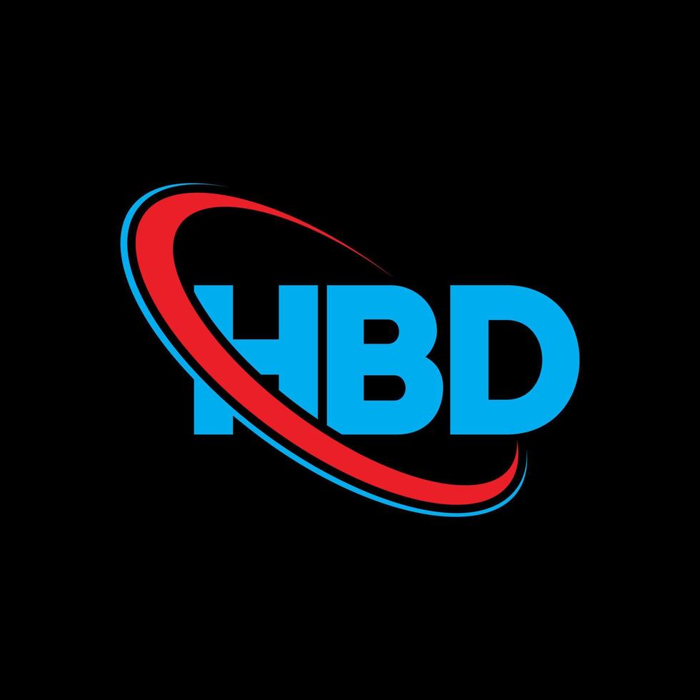 logotipo de hbd. carta hbd. diseño del logotipo de la letra hbd. logotipo de iniciales hbd vinculado con círculo y logotipo de monograma en mayúsculas. tipografía hbd para tecnología, negocios y marca inmobiliaria. vector